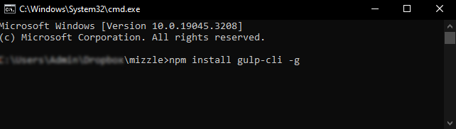 Gulp installation Step1